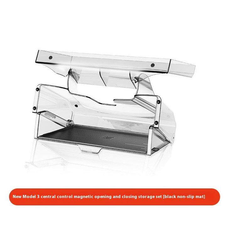 Tesla Model 3/Y Highlander Center Console Storage Bin - Non-Slip Organizer Tray for Screen and Elements Under the Screen (2024 Refresh)