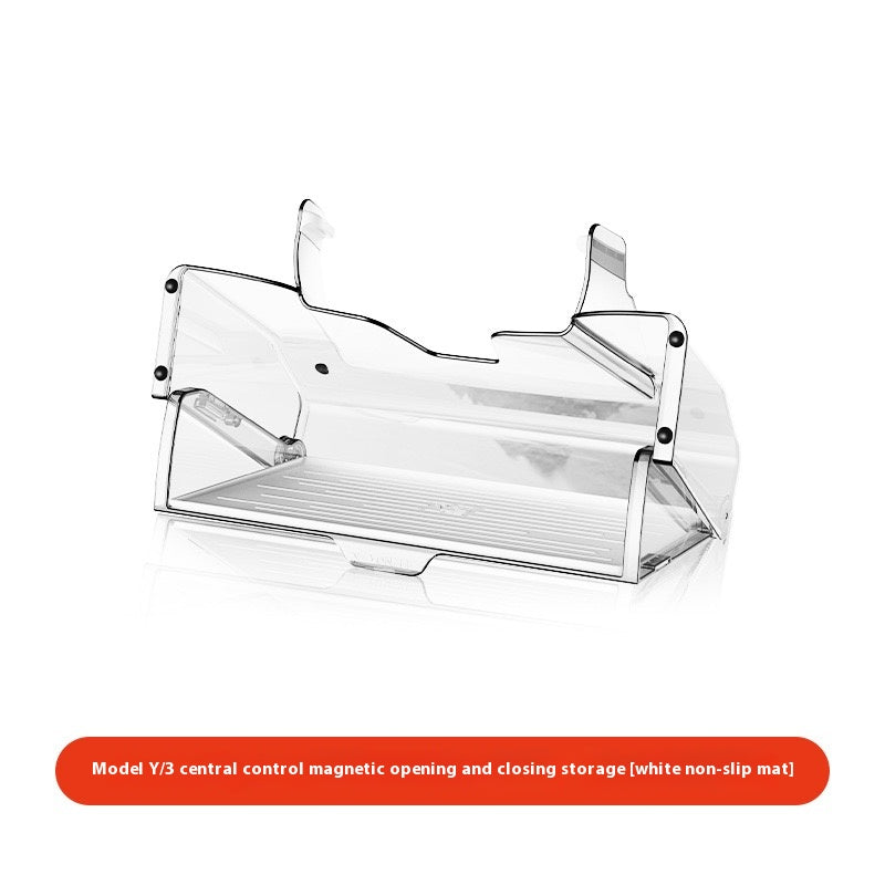 Tesla Model 3/Y Highlander Center Console Storage Bin - Non-Slip Organizer Tray for Screen and Elements Under the Screen (2024 Refresh)