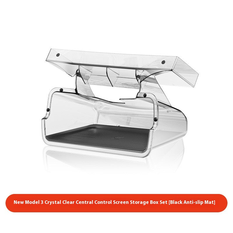 Tesla Model 3/Y Highlander Center Console Storage Bin - Non-Slip Organizer Tray for Screen and Elements Under the Screen (2024 Refresh)