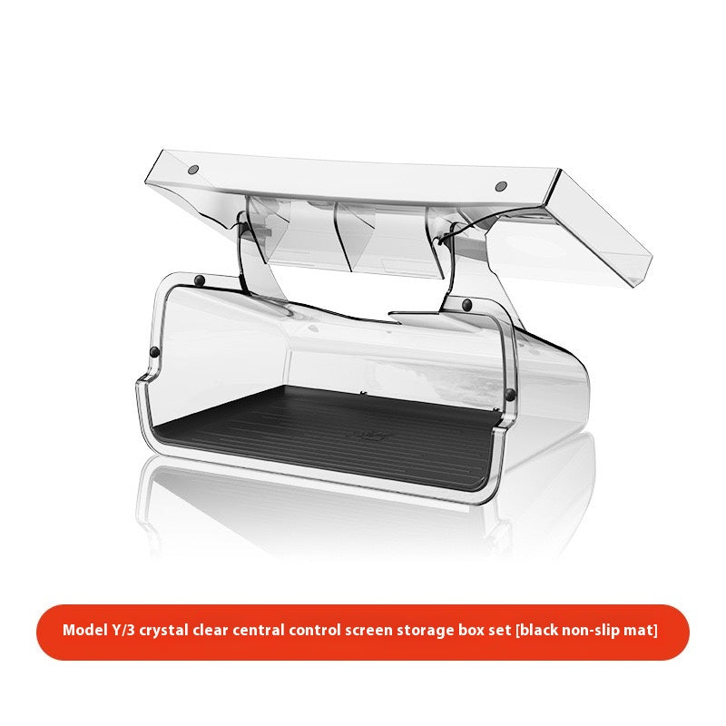 Tesla Model 3/Y Highlander Center Console Storage Bin - Non-Slip Organizer Tray for Screen and Elements Under the Screen (2024 Refresh)