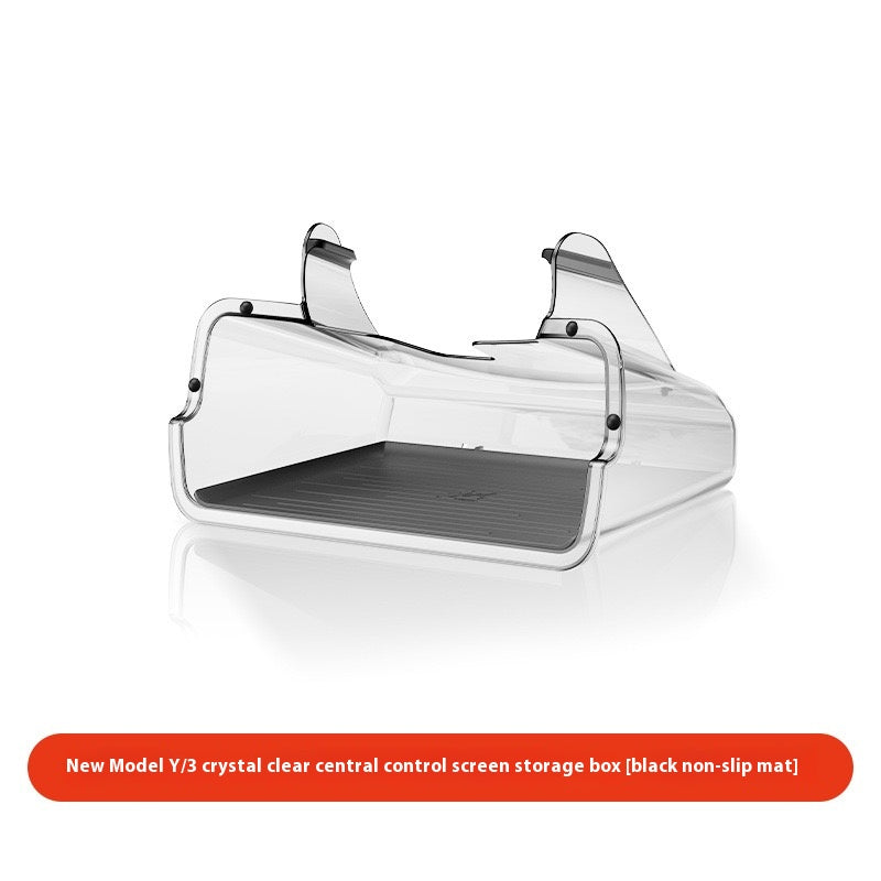 Tesla Model 3/Y Highlander Center Console Storage Bin - Non-Slip Organizer Tray for Screen and Elements Under the Screen (2024 Refresh)