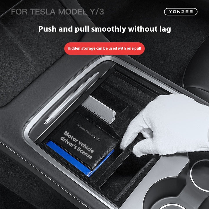 For 2024 and later upgraded Tesla Model 3/Y center console storage tray armrest box - custom interior accessories, suitable for 2024 and later