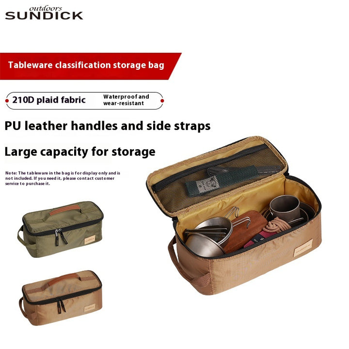 Outdoor picnic storage bag - portable gas tank stove storage bag - multi-function handheld equipment storage bag