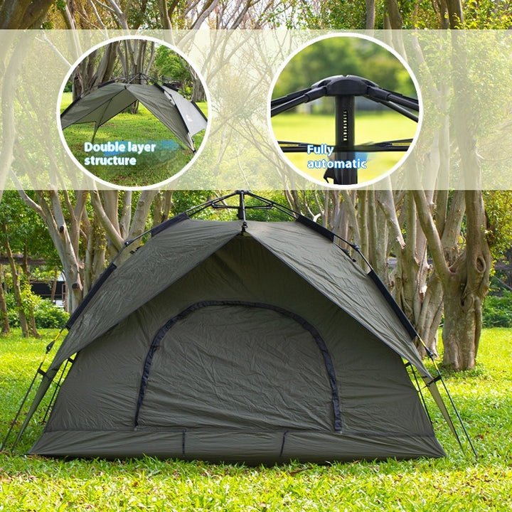 Automatic Pop-up Camping Tent for 3-4 People - Portable Folding Waterproof Outdoor Tent for Family Travel, Hiking and Adventure