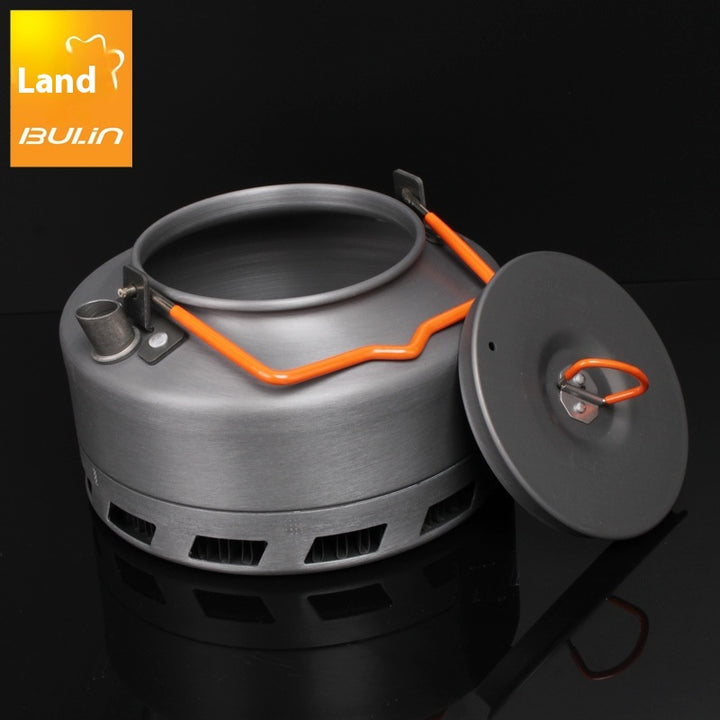 1.1 L Outdoor Camping Kettle with Heat Collecting Ring - Portable Coffee    and Tea Kettle for Hiking, Picnics, Backpacking