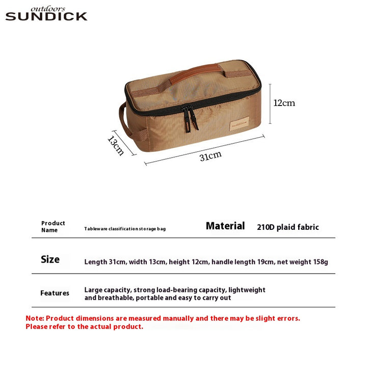 Outdoor picnic storage bag - portable gas tank stove storage bag - multi-function handheld equipment storage bag