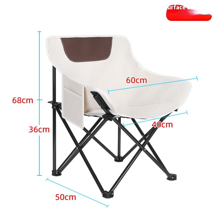 Camping Folding Chair Picnic Fishing Chair Art Sketching Chair Portable Backrest Moon Chair