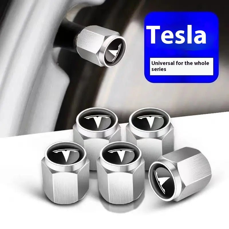 Custom Tesla Tire Valve Stem Caps for Model S, Model X, Model 3, Model Y & Roadster – Aluminum Anti - Theft Dustproof Air Valve Core Covers - Modxgear