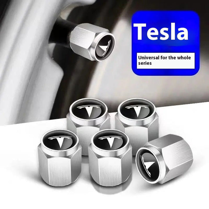 Custom Tesla Tire Valve Stem Caps for Model S, Model X, Model 3, Model Y & Roadster – Aluminum Anti - Theft Dustproof Air Valve Core Covers - Modxgear
