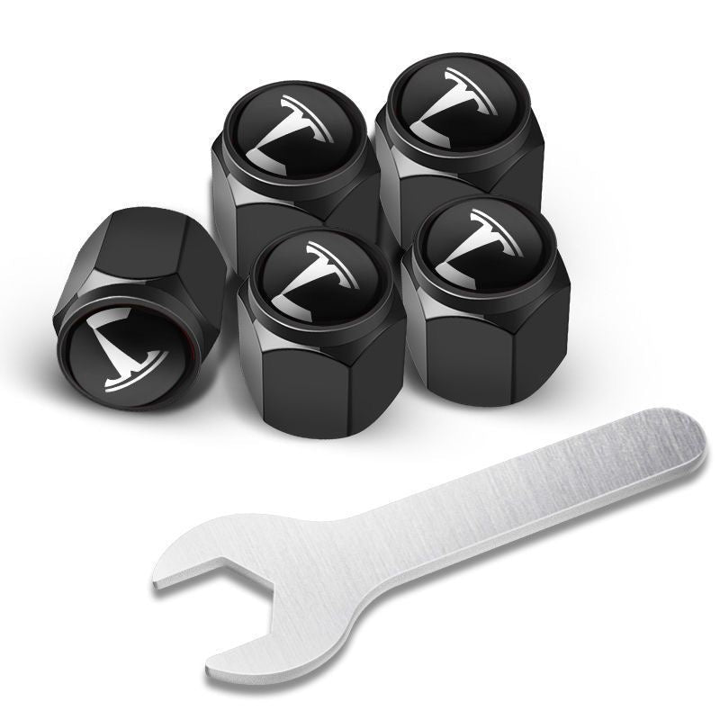Custom Tesla Tire Valve Stem Caps for Model S, Model X, Model 3, Model Y & Roadster – Aluminum Anti - Theft Dustproof Air Valve Core Covers - Modxgear