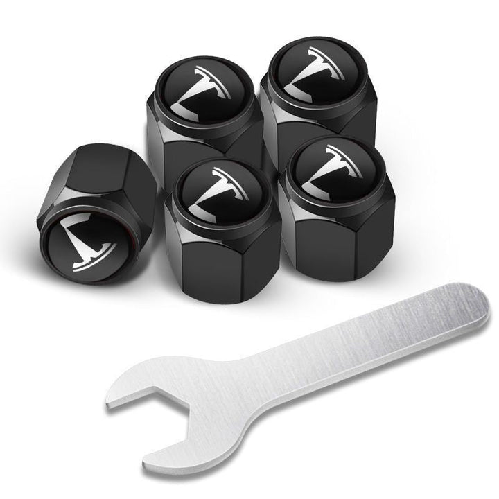 Custom Tesla Tire Valve Stem Caps for Model S, Model X, Model 3, Model Y & Roadster – Aluminum Anti - Theft Dustproof Air Valve Core Covers - Modxgear