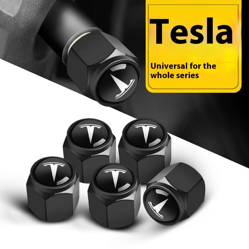 Custom Tesla Tire Valve Stem Caps for Model S, Model X, Model 3, Model Y & Roadster – Aluminum Anti - Theft Dustproof Air Valve Core Covers - Modxgear