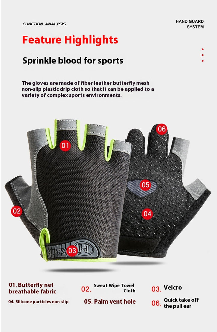Breathable Half Finger Cycling Gloves for Men and Women