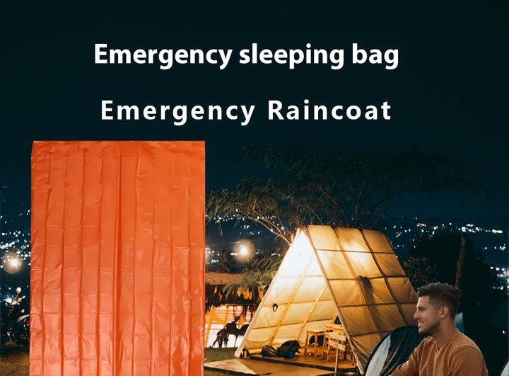 Emergency Warm Sleeping Bag - Portable Outdoor Survival Shelter, Reflective PE Aluminum Foil, Waterproof, Windproof, Insulation, Suitable for Camping, Hiking, Traveling and Disaster Preparedness