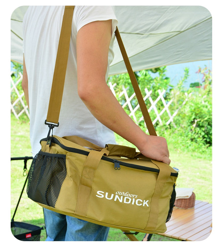 Outdoor camping cookware storage bag - large capacity picnic storage bag, can store pots, gas tanks, tableware - insulated, shockproof, multi-purpose equipment bag