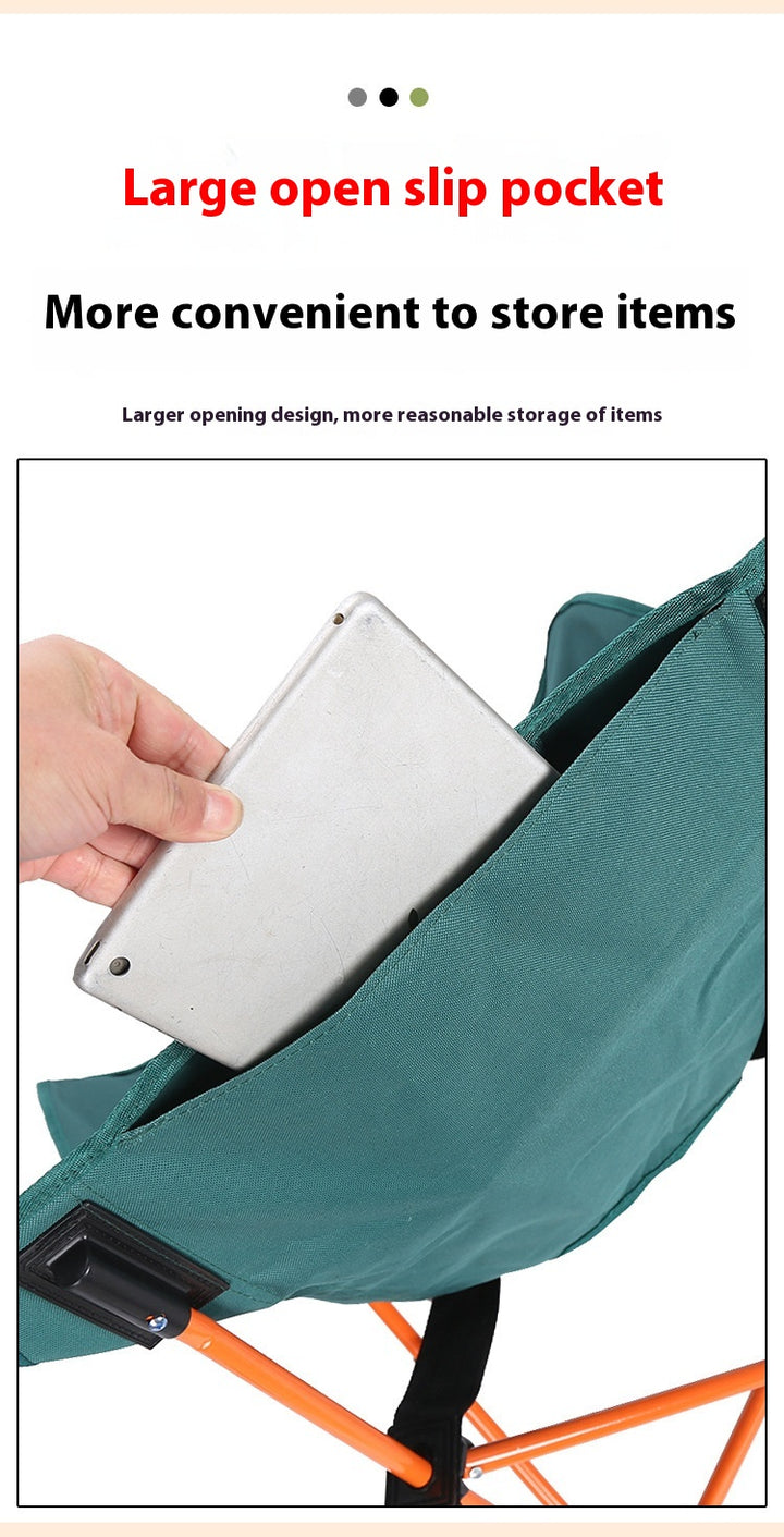 Camping Folding Chair Picnic Fishing Chair Art Sketching Chair Portable Backrest Moon Chair