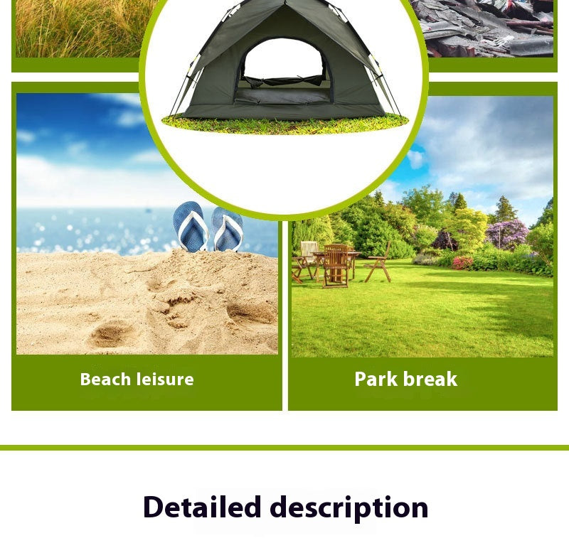 Automatic Pop-up Camping Tent for 3-4 People - Portable Folding Waterproof Outdoor Tent for Family Travel, Hiking and Adventure