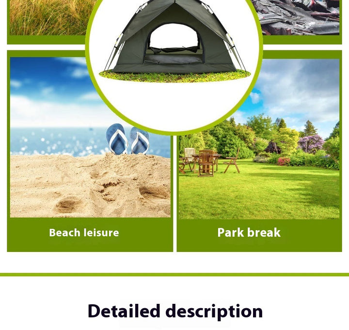 Automatic Pop-up Camping Tent for 3-4 People - Portable Folding Waterproof Outdoor Tent for Family Travel, Hiking and Adventure