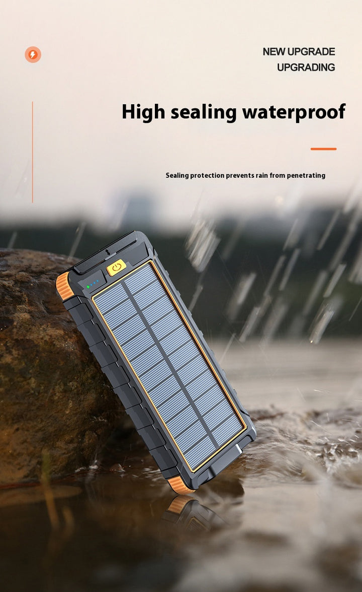 20000 m Ah Solar Power Bank with Compass – Outdoor Waterproof Portable Charger, Shockproof Dual USB, High Capacity Solar Power Bank for Camping, Hiking, Traveling