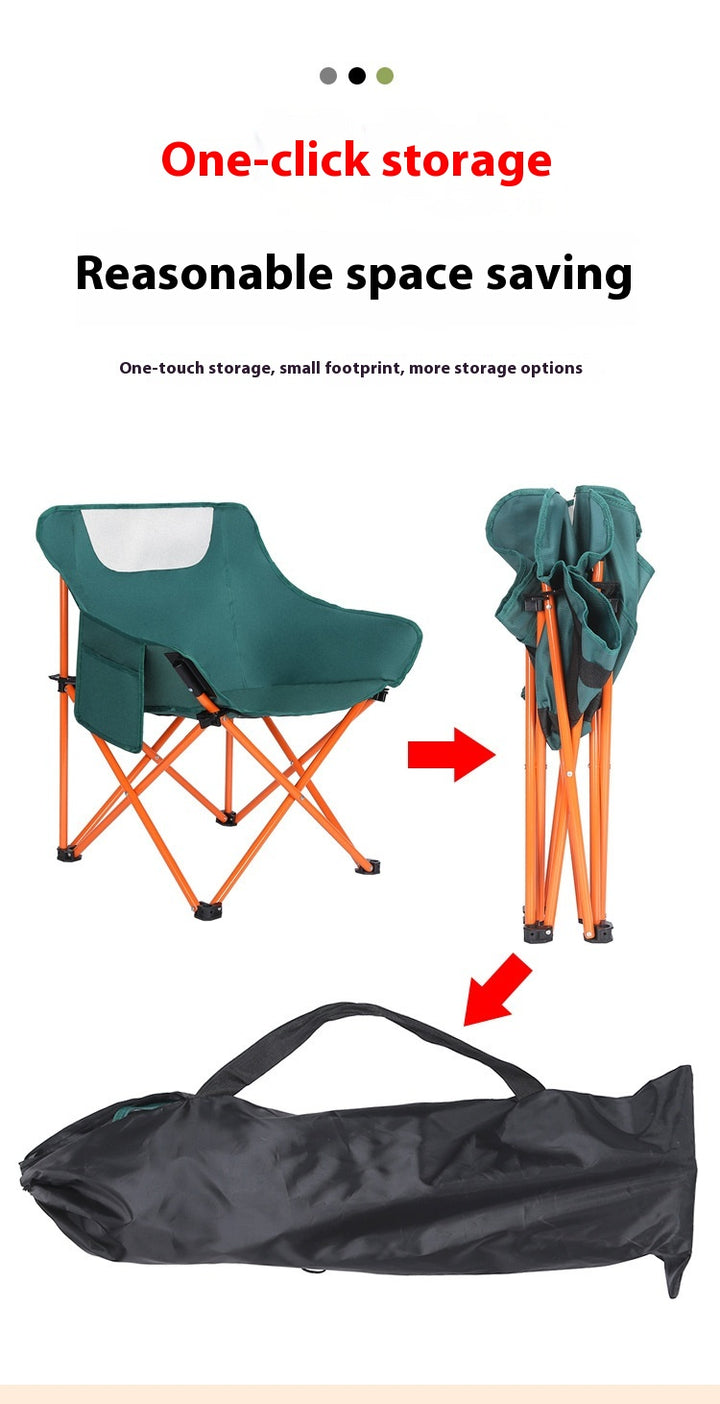 Camping Folding Chair Picnic Fishing Chair Art Sketching Chair Portable Backrest Moon Chair