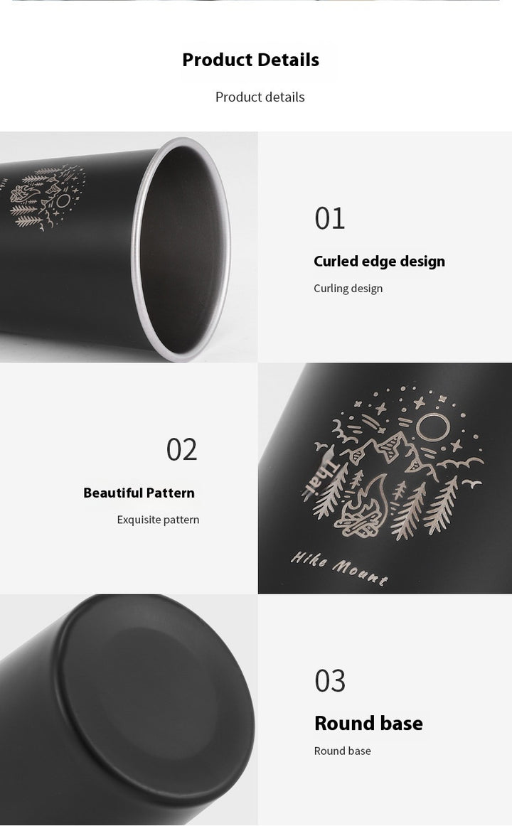 350 ML Stainless Steel Camping Mug - Portable Coffee Mug for Outdoor, Beer, Tea, Travel and Hiking