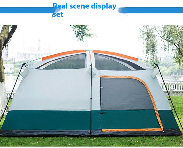2-bedroom outdoor camping tent set - extra large, portable, fold able tent for multiple people - complete camping and picnic equipment for home, park and travel