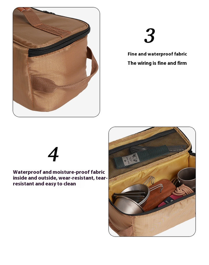 Outdoor picnic storage bag - portable gas tank stove storage bag - multi-function handheld equipment storage bag