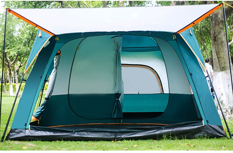 2-bedroom outdoor camping tent set - extra large, portable, fold able tent for multiple people - complete camping and picnic equipment for home, park and travel