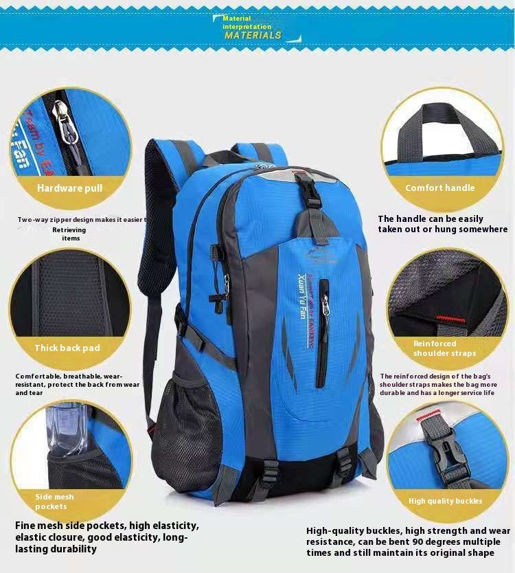 multi-functional hiking backpack for outdoor camping, large capacity travel day pack with waist support, trekking sports backpack form and women