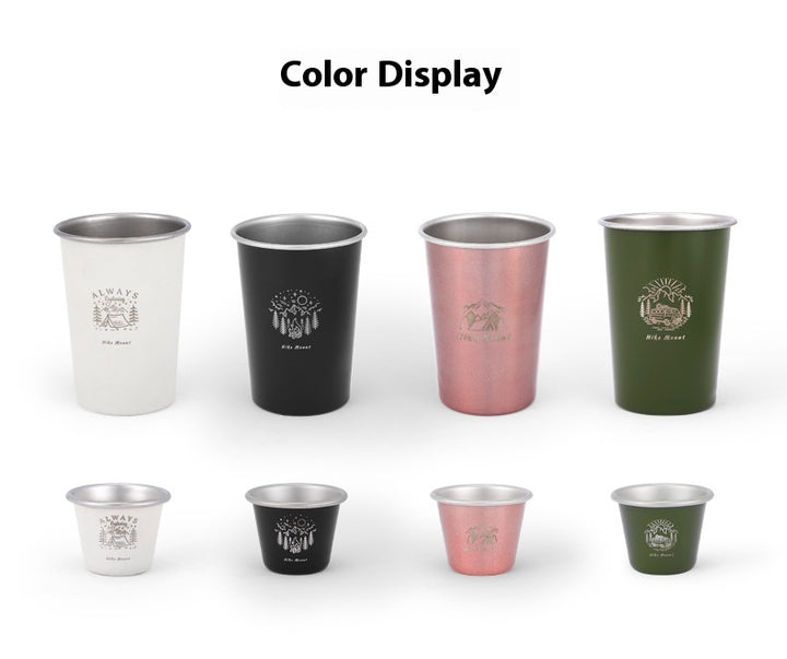 350 ML Stainless Steel Camping Mug - Portable Coffee Mug for Outdoor, Beer, Tea, Travel and Hiking