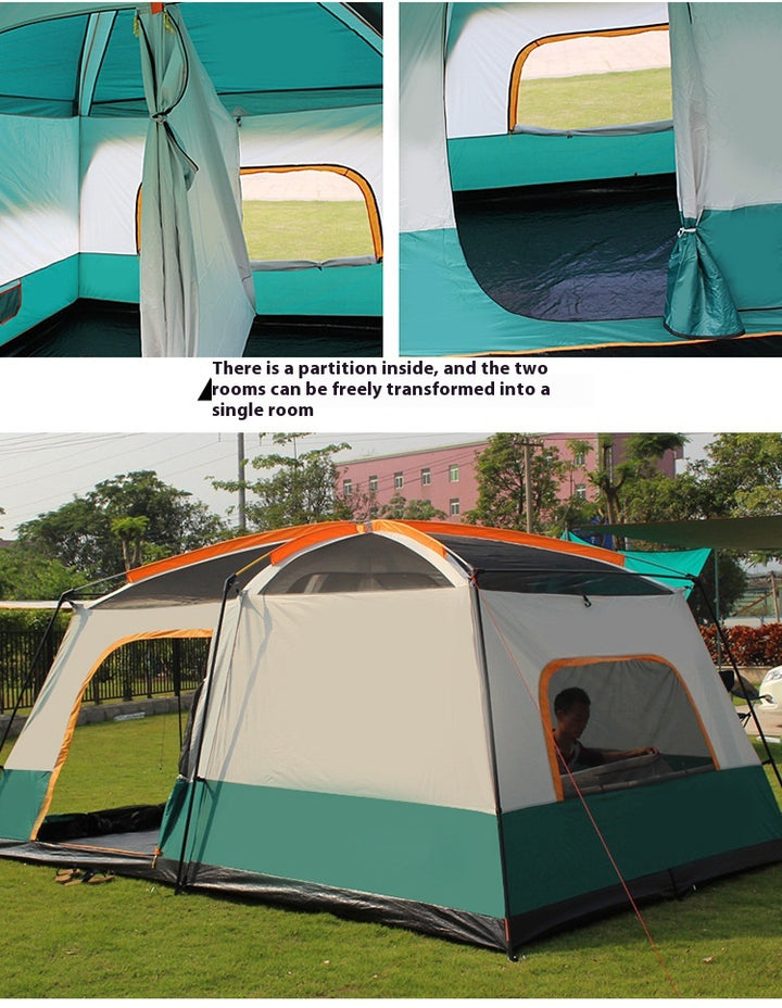 2-bedroom outdoor camping tent set - extra large, portable, fold able tent for multiple people - complete camping and picnic equipment for home, park and travel
