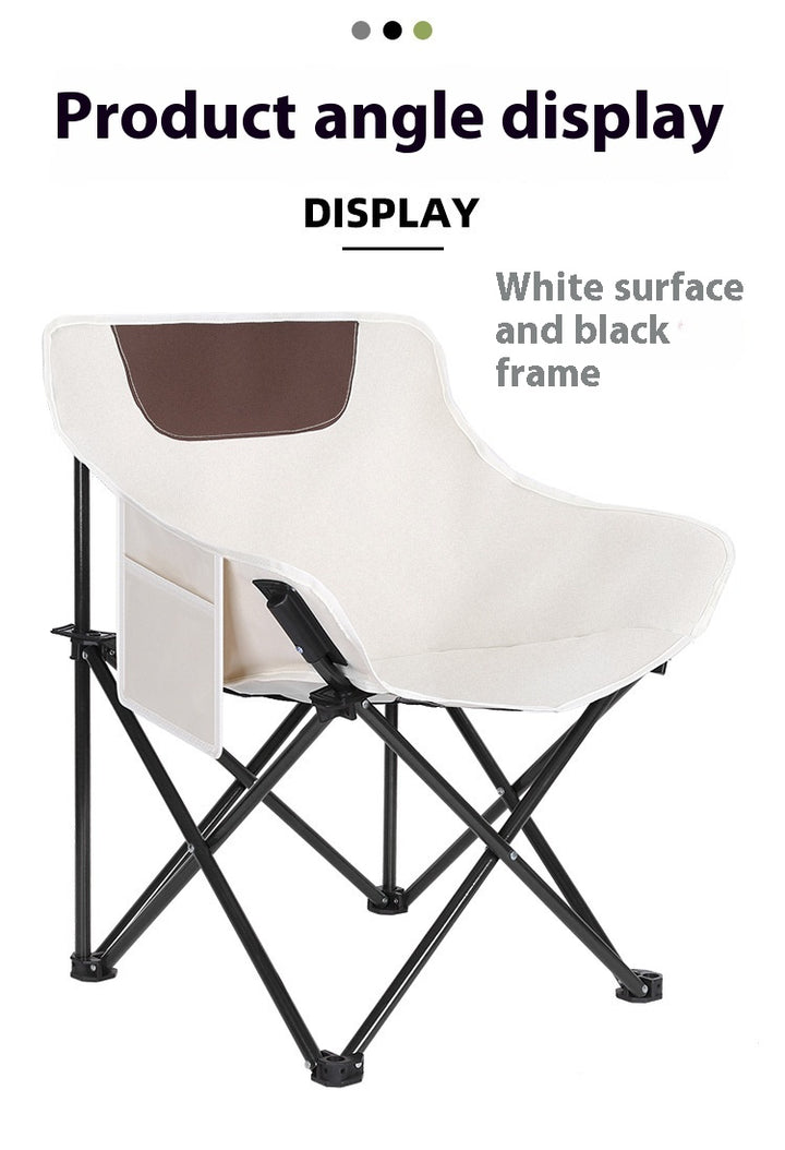 Camping Folding Chair Picnic Fishing Chair Art Sketching Chair Portable Backrest Moon Chair