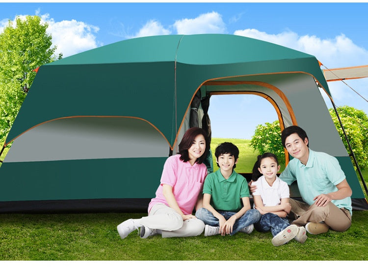 2-bedroom outdoor camping tent set - extra large, portable, fold able tent for multiple people - complete camping and picnic equipment for home, park and travel