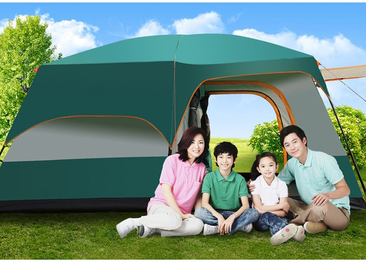 2-bedroom outdoor camping tent set - extra large, portable, fold able tent for multiple people - complete camping and picnic equipment for home, park and travel