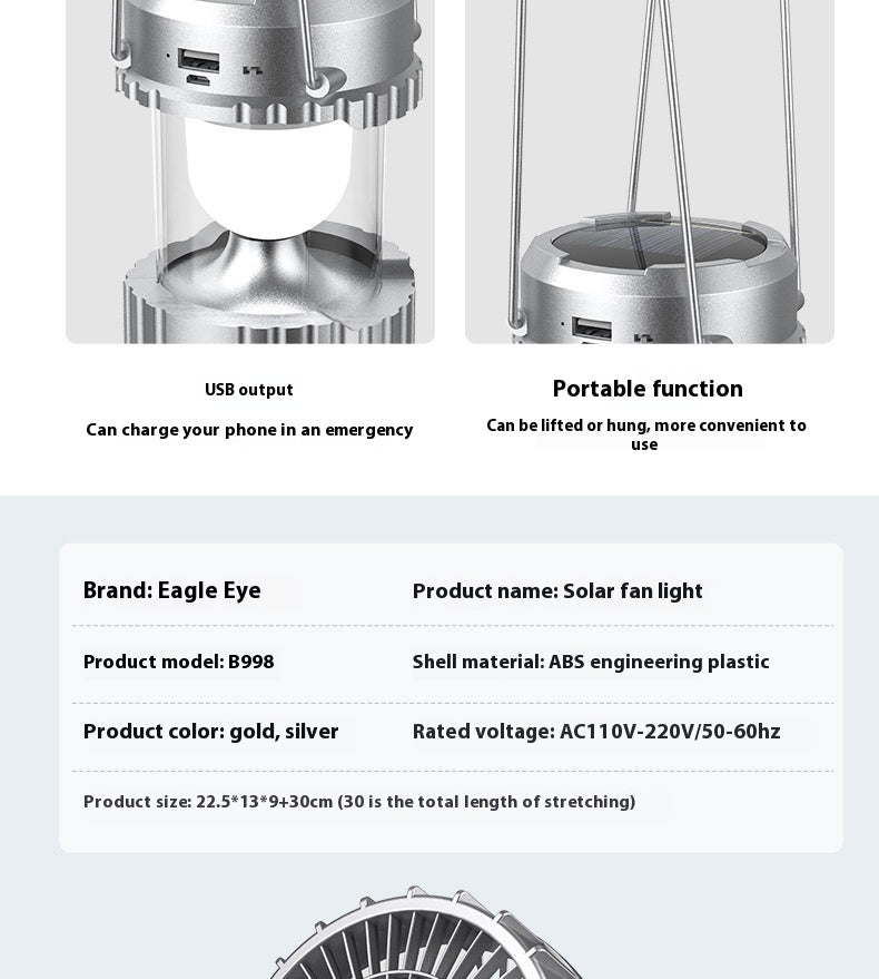 Versatile outdoor solar camping light