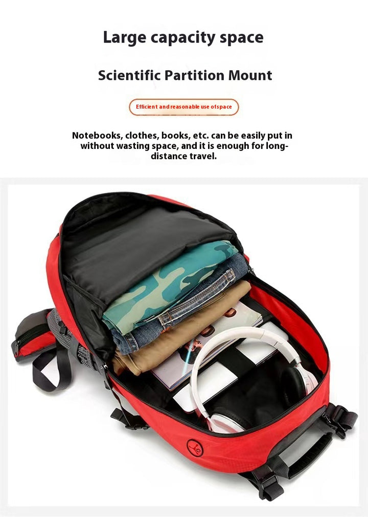 multi-functional hiking backpack for outdoor camping, large capacity travel day pack with waist support, trekking sports backpack form and women
