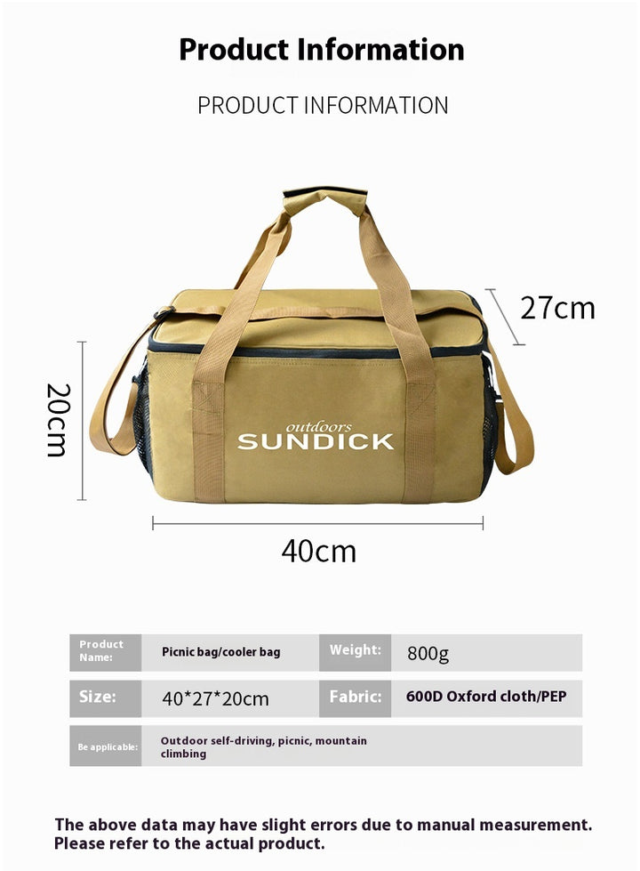 Outdoor camping cookware storage bag - large capacity picnic storage bag, can store pots, gas tanks, tableware - insulated, shockproof, multi-purpose equipment bag