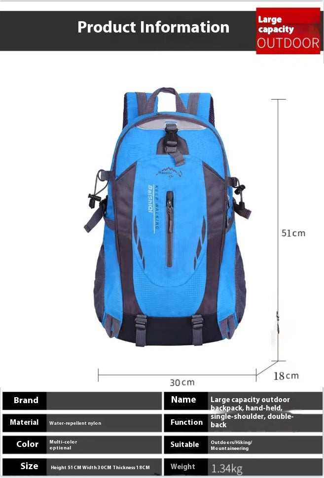 multi-functional hiking backpack for outdoor camping, large capacity travel day pack with waist support, trekking sports backpack form and women