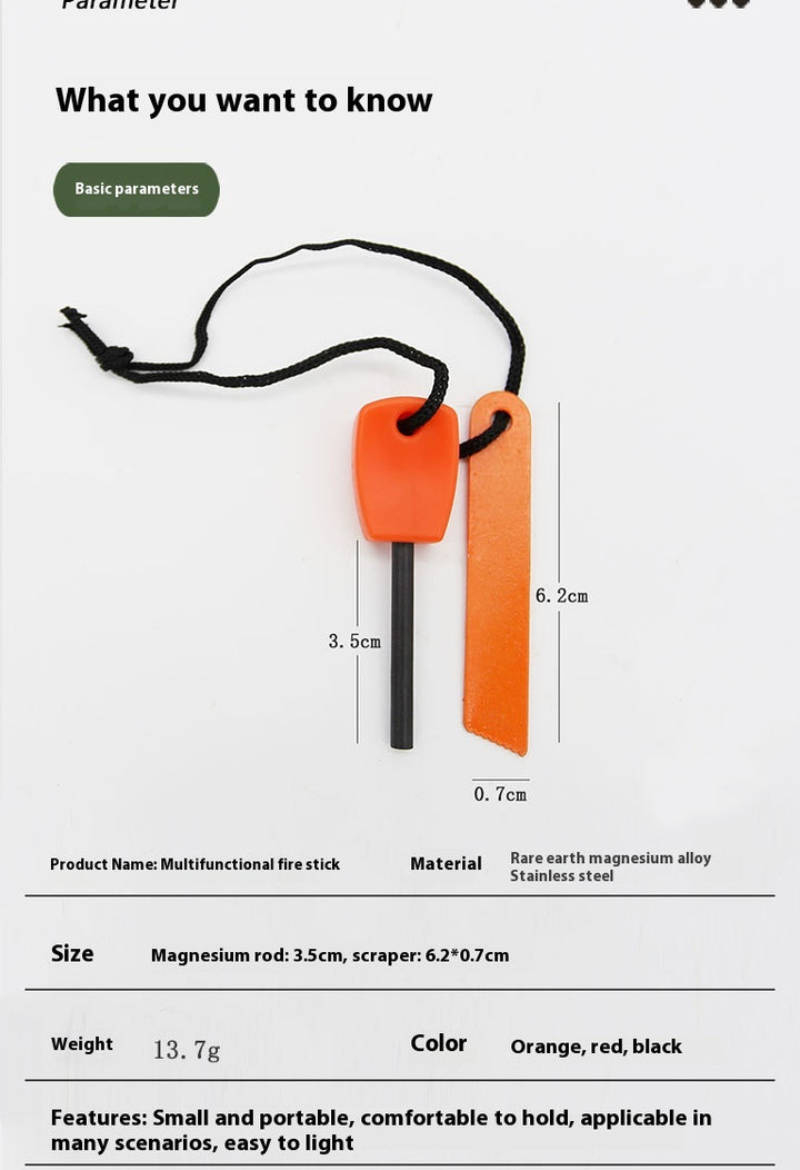 Mini Solid Magnesium Iron Tinder Stick - Waterproof Magnesium Flint Stick for Camping, Survival, Hiking, Outdoor Emergency Gear