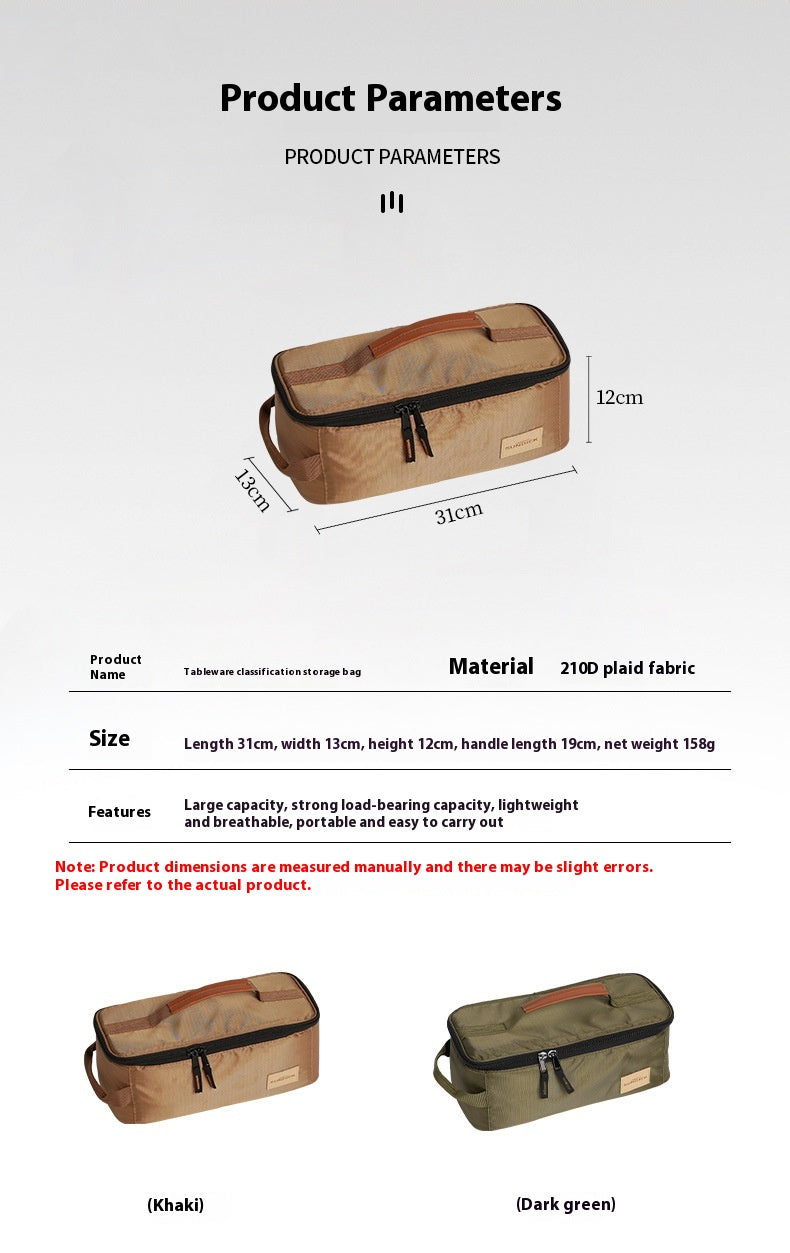 Outdoor picnic storage bag - portable gas tank stove storage bag - multi-function handheld equipment storage bag
