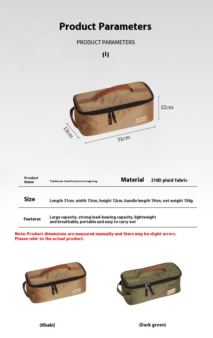 Outdoor picnic storage bag - portable gas tank stove storage bag - multi-function handheld equipment storage bag