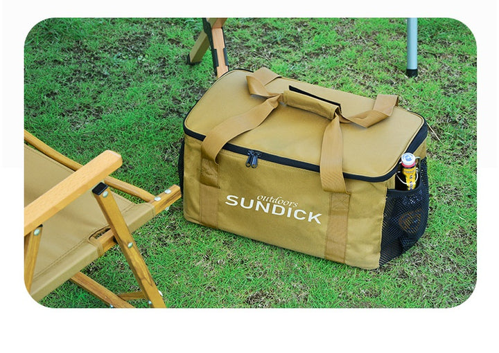 Outdoor camping cookware storage bag - large capacity picnic storage bag, can store pots, gas tanks, tableware - insulated, shockproof, multi-purpose equipment bag