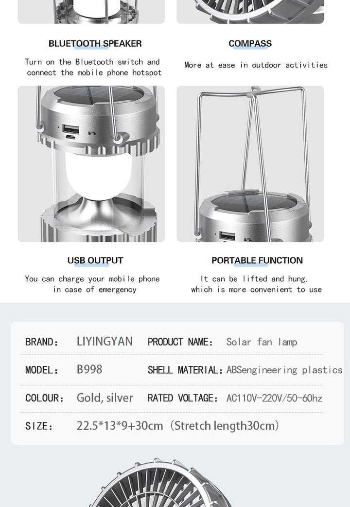 Versatile outdoor solar camping light