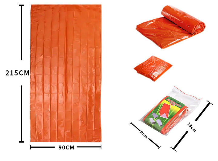 Emergency Warm Sleeping Bag - Portable Outdoor Survival Shelter, Reflective PE Aluminum Foil, Waterproof, Windproof, Insulation, Suitable for Camping, Hiking, Traveling and Disaster Preparedness