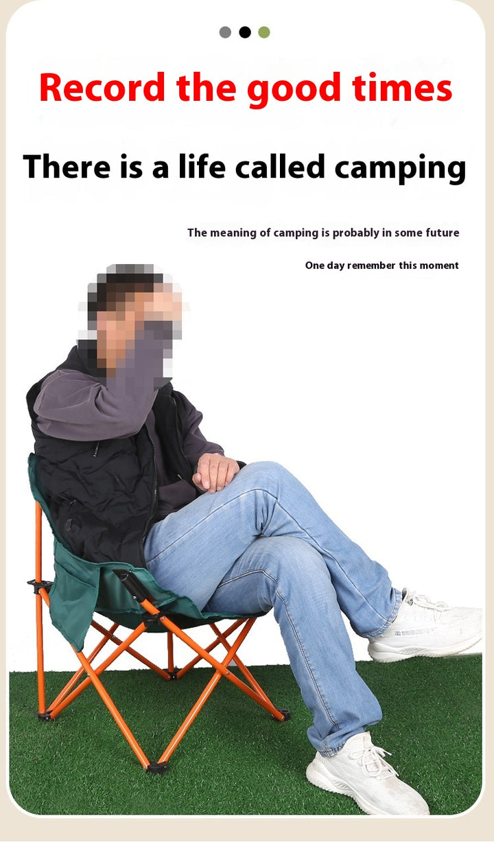 Camping Folding Chair Picnic Fishing Chair Art Sketching Chair Portable Backrest Moon Chair
