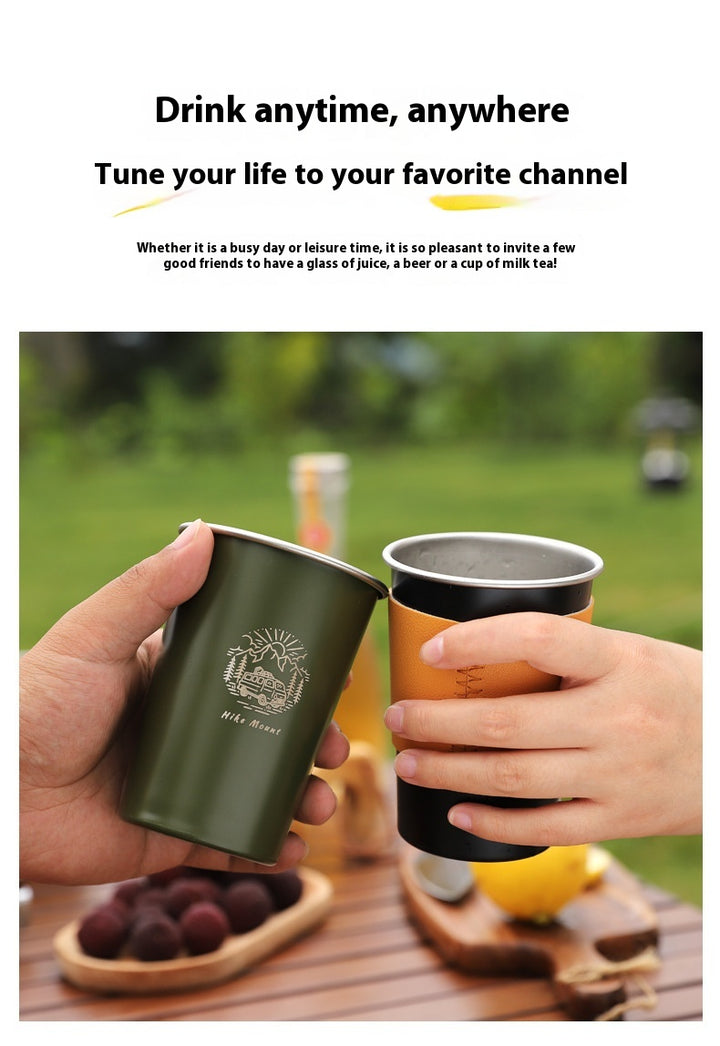 350 ML Stainless Steel Camping Mug - Portable Coffee Mug for Outdoor, Beer, Tea, Travel and Hiking