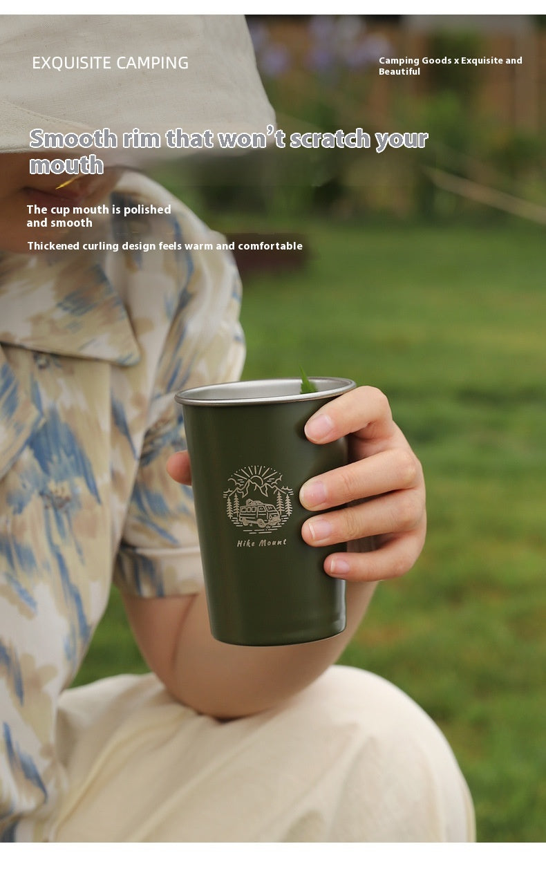350 ML Stainless Steel Camping Mug - Portable Coffee Mug for Outdoor, Beer, Tea, Travel and Hiking