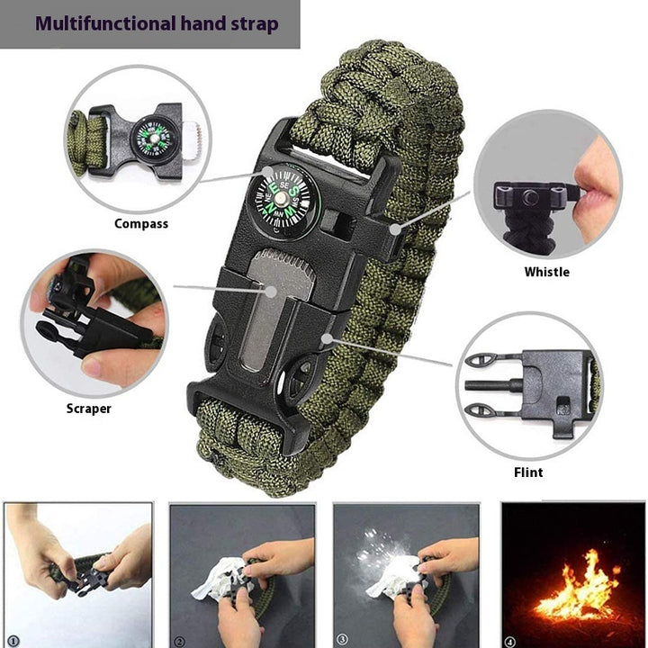 13-in-1 Outdoor Survival Gear Set - Emergency Tactical Tool with Fire Starter, Whistle, Compass, First Aid Kit, Multi-Tool for Camping, Hiking and Disaster Preparedness