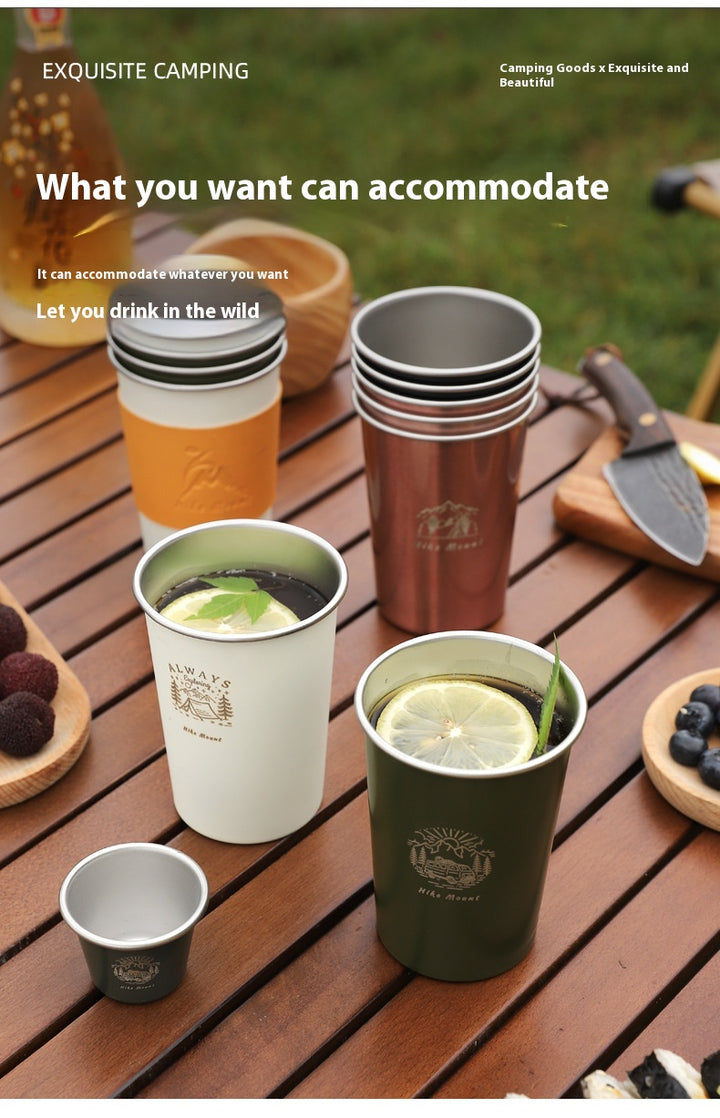 350 ML Stainless Steel Camping Mug - Portable Coffee Mug for Outdoor, Beer, Tea, Travel and Hiking