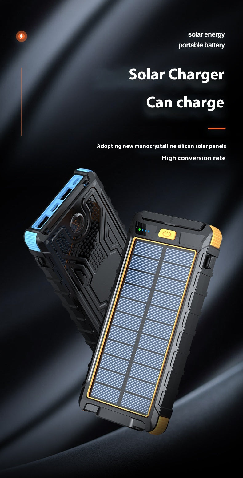 20000 m Ah Solar Power Bank with Compass – Outdoor Waterproof Portable Charger, Shockproof Dual USB, High Capacity Solar Power Bank for Camping, Hiking, Traveling